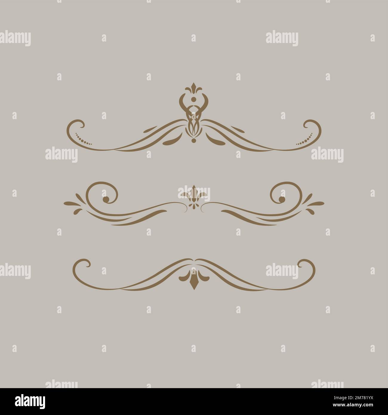 Decorative calligraphic ornaments vector set Stock Vector Image & Art ...