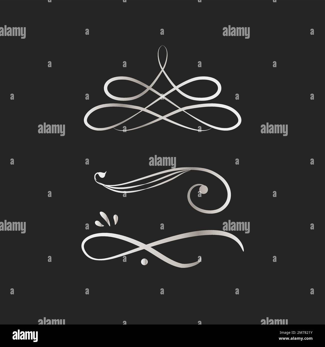 Decorative calligraphic ornaments vector set Stock Vector Image & Art ...
