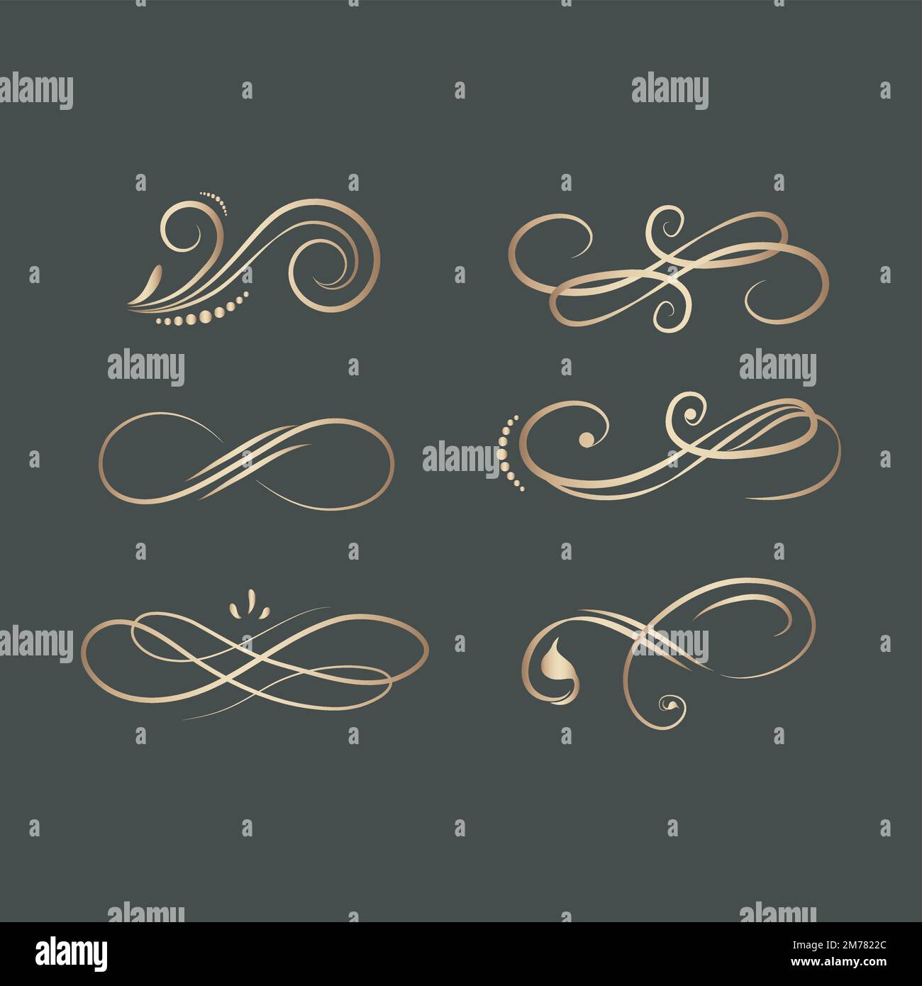 Decorative calligraphic ornaments vector set Stock Vector Image & Art ...