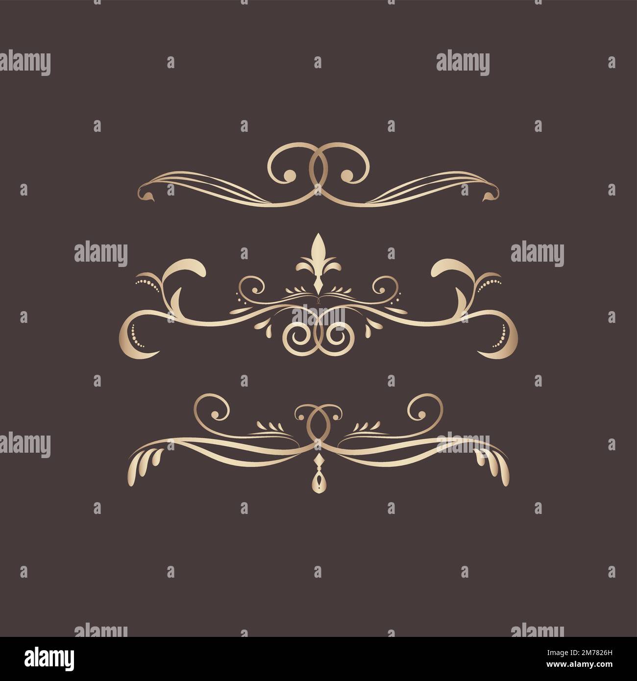 Decorative calligraphic ornaments vector set Stock Vector Image & Art ...