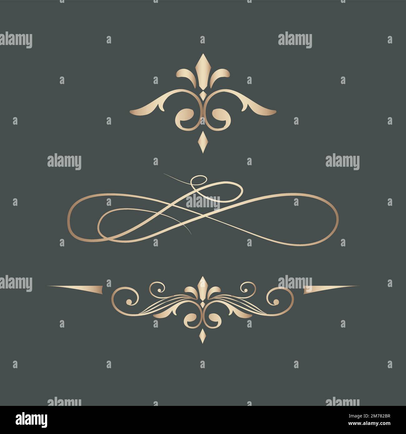 Decorative calligraphic ornaments vector set Stock Vector Image & Art ...