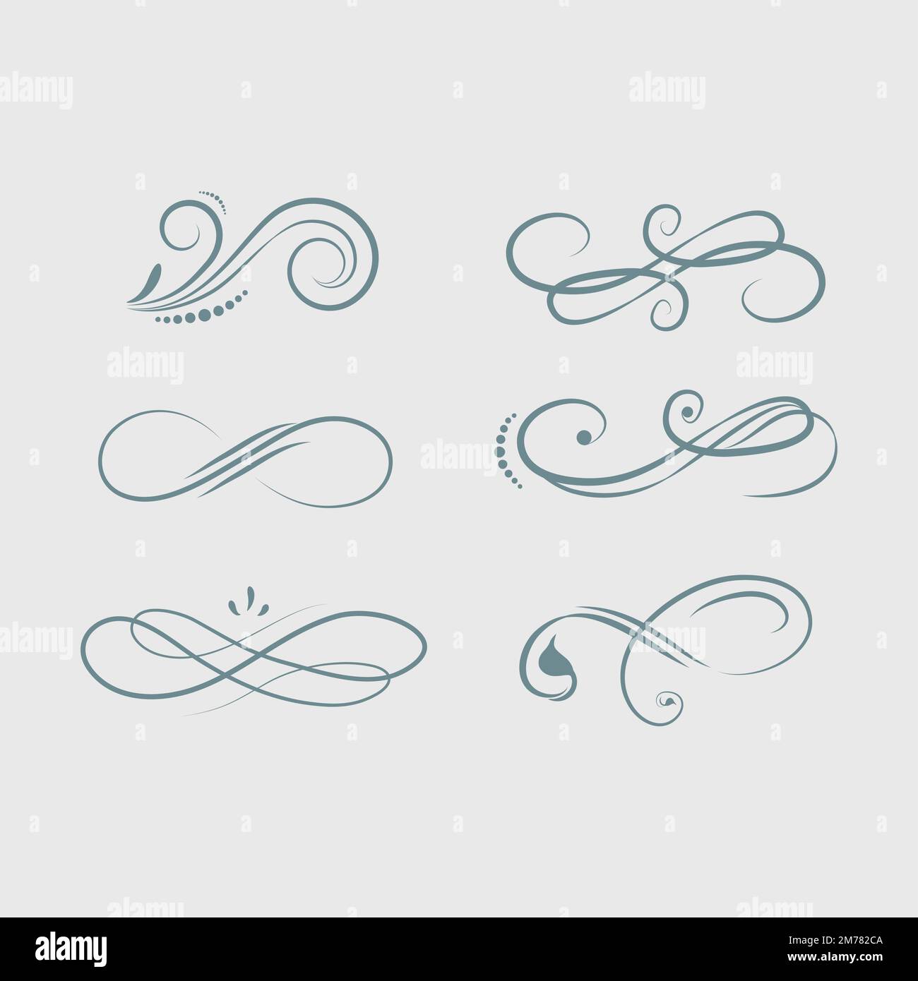 Decorative calligraphic ornaments vector set Stock Vector Image & Art ...