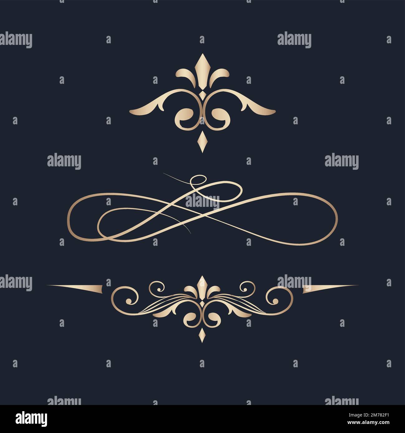 Decorative calligraphic ornaments vector set Stock Vector Image & Art ...