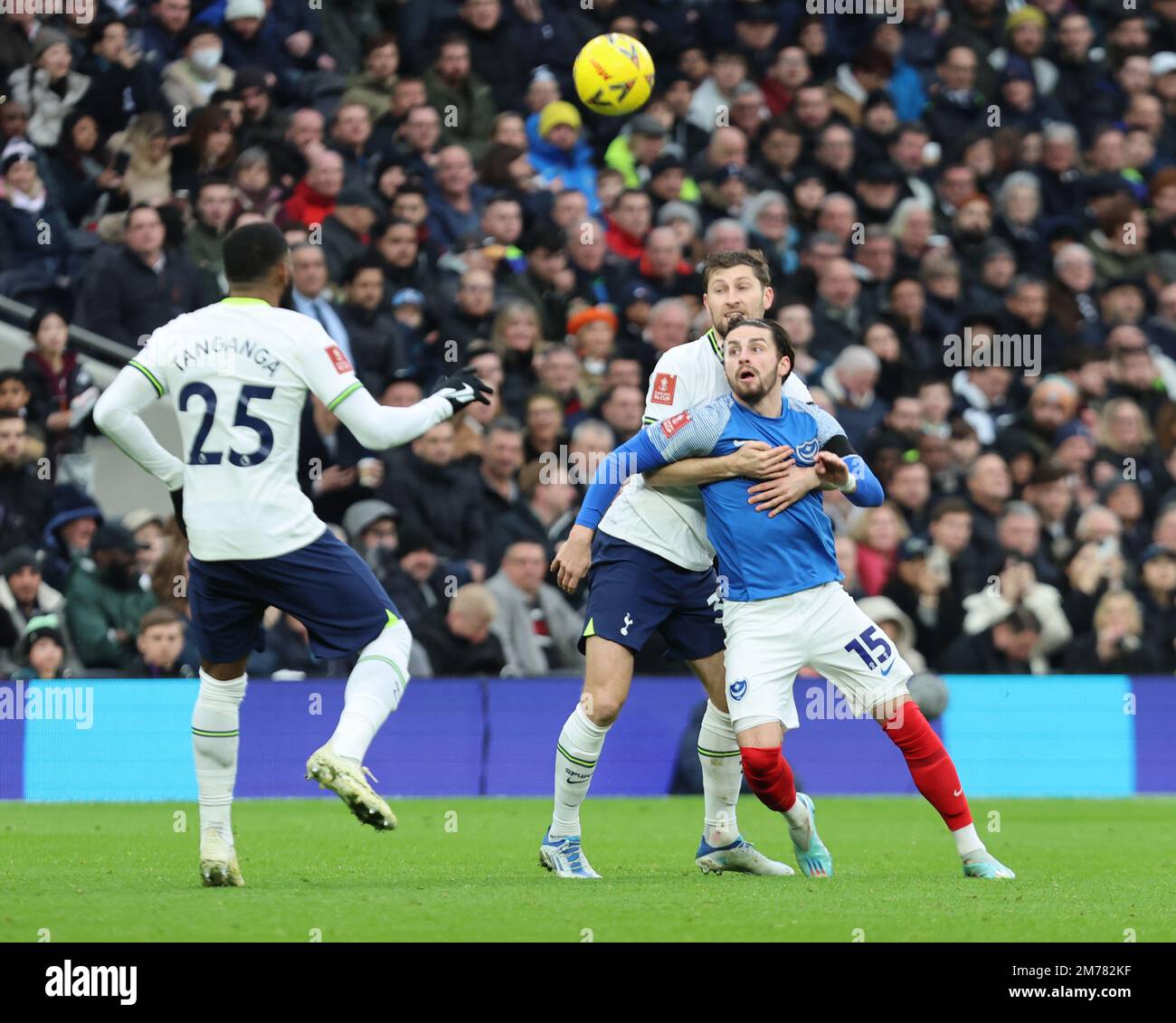 Tottenham Hotspur's Ben Davies and Owen Dale of Portsmouth (on loan