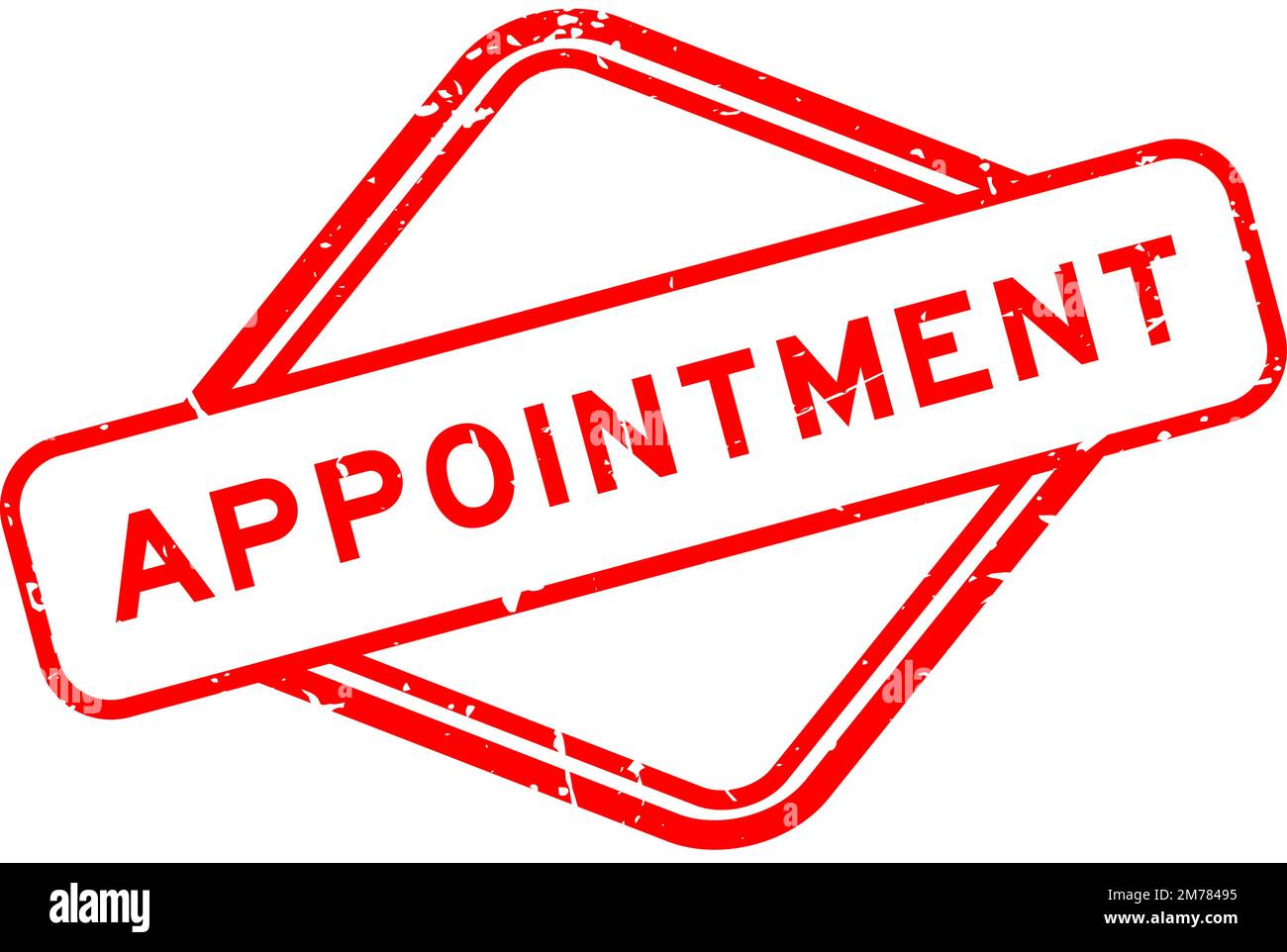 Grunge red appointment word rubber seal stamp on white background Stock