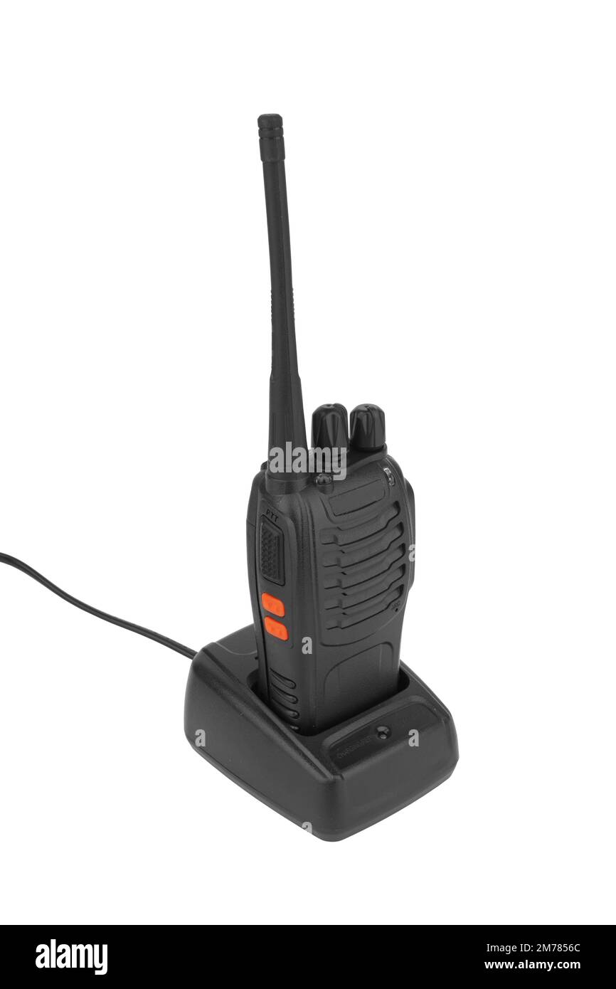 Radio communication device isolated on white background Stock Photo - Alamy