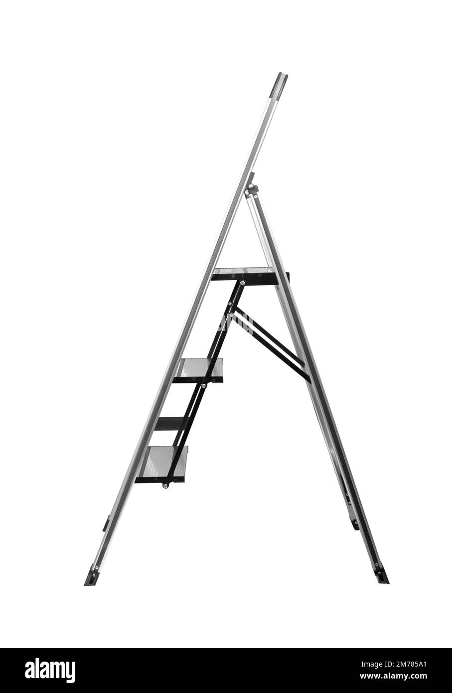 Metal folding ladder isolated on a white background Stock Photo Alamy