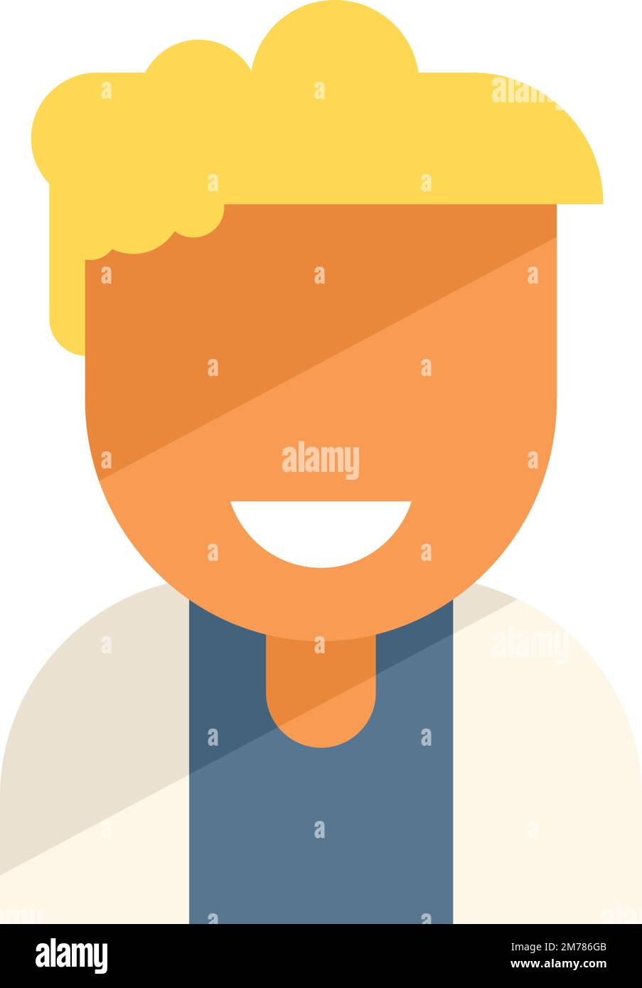 Smiling young person icon flat vector. Happy character. Portrait group ...