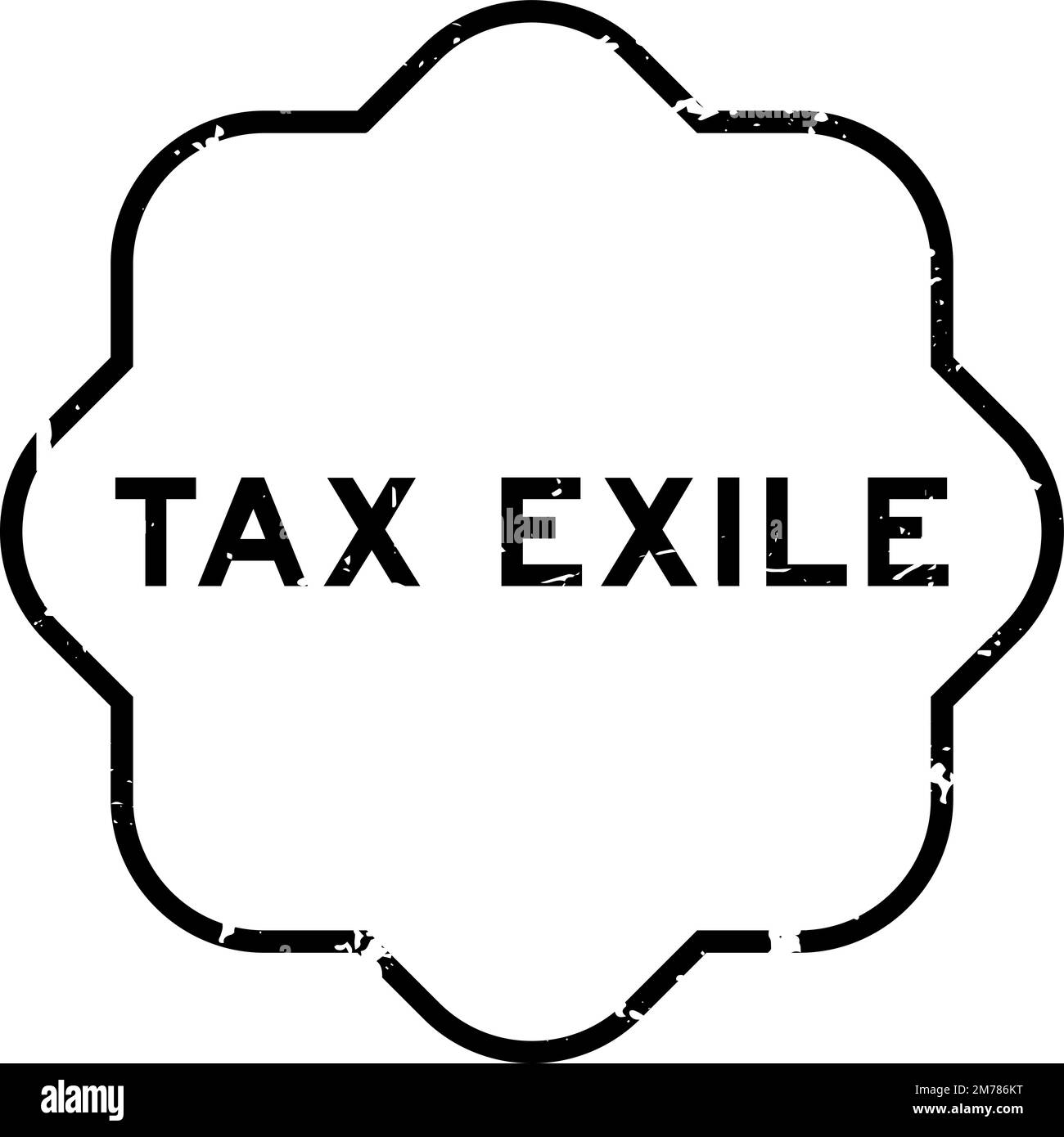 Grunge black tax exile word rubber seal stamp on white background Stock Vector