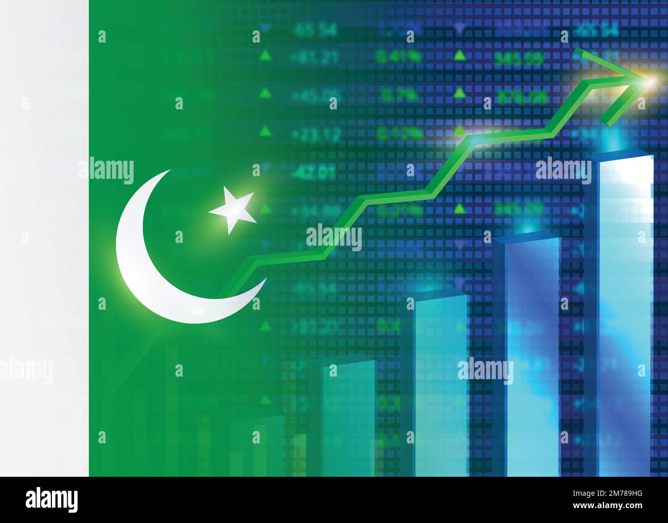 Economic Growth In Pakistan Pakistan s Stock Market Pakistani Flag With economic-growth-in-pakistan-pakistan-s-stock-market-pakistani-flag-with