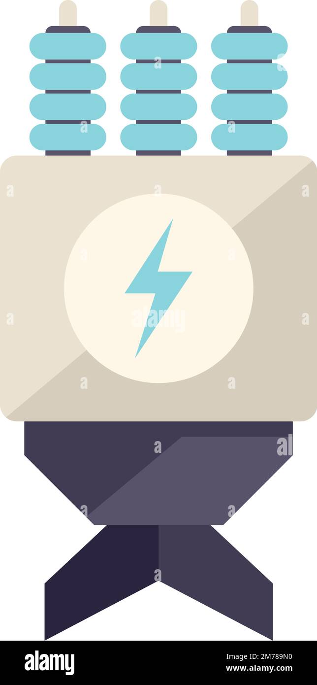 Hydro energy icon flat vector. Power plant. Station turbine isolated ...