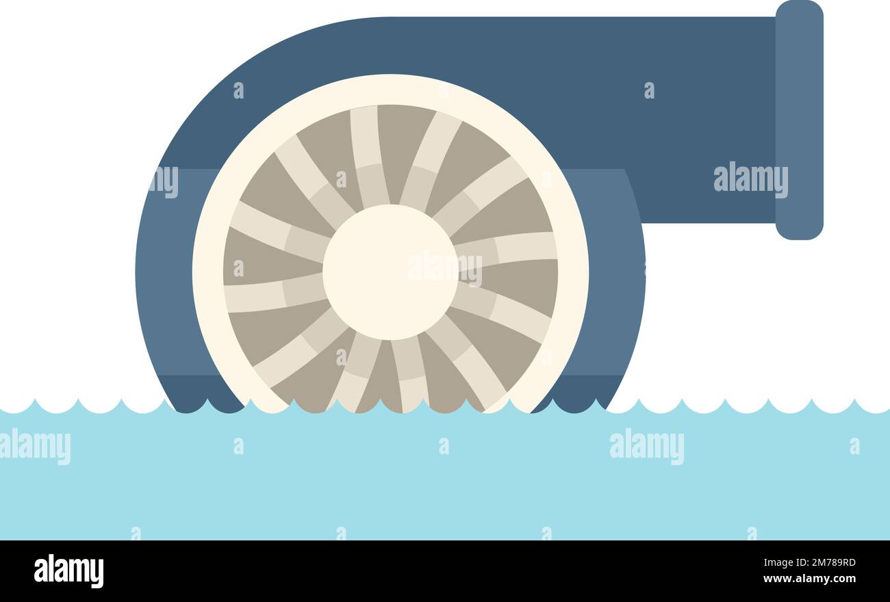 Hydro turbine icon flat vector. Power energy. Station eletric isolated ...