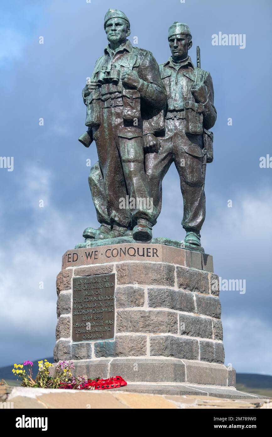 The Commando Memorial is a monument in Lochaber, Scotland, dedicated to the men of the original British Commando Forces raised during World War II. Si Stock Photo