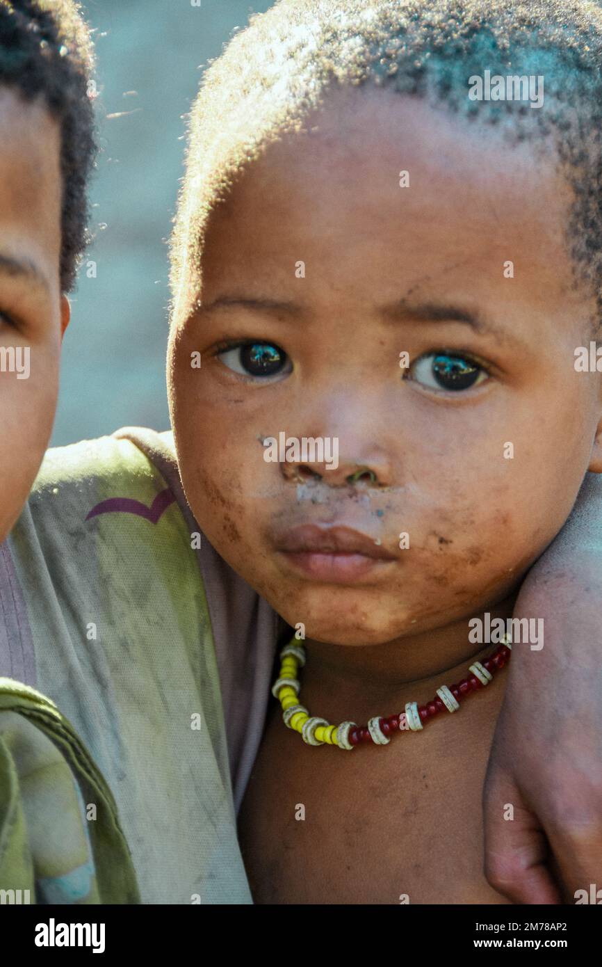 Faces of the World Young Boy from the Kalihari Stock Photo Alamy