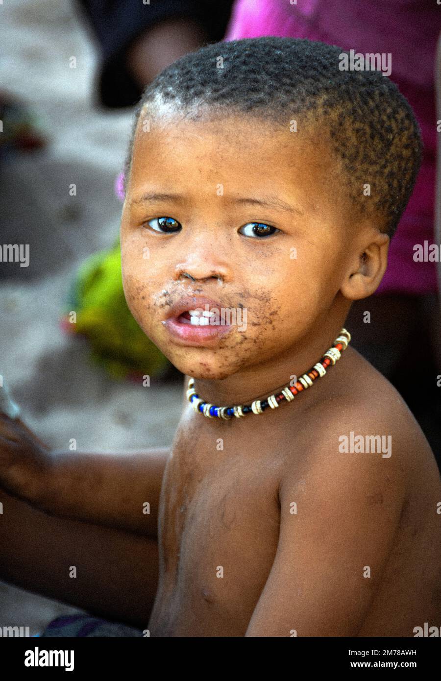 Faces of the World Young Boy from the Kalihari Stock Photo Alamy