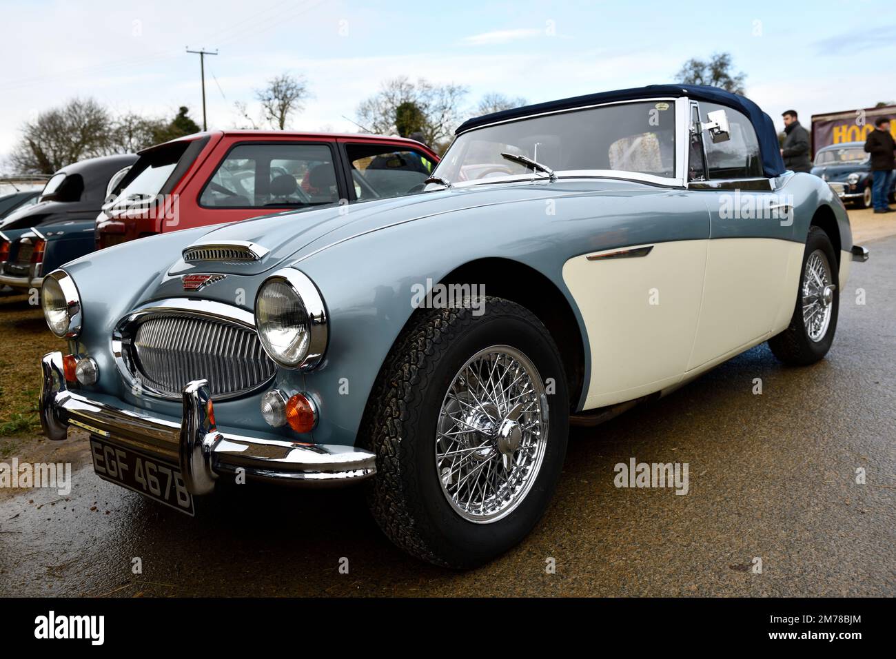 Hook Norton Brewery, Oxfordshire, UK. 08th Jan, 2023. Austin Healey 3000 Mk 3 parked in the static display at Hook Norton Brewery England uk.8 th Jan 2023. Credit:Melvin Green/Alamy Live News. Credit: MELVIN GREEN/Alamy Live News Stock Photo
