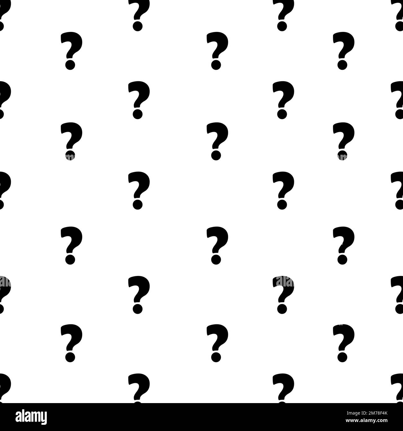 Question Mark seamless pattern, isolated on white background. Vector illustration, easy to edit. pattern Stock Vector