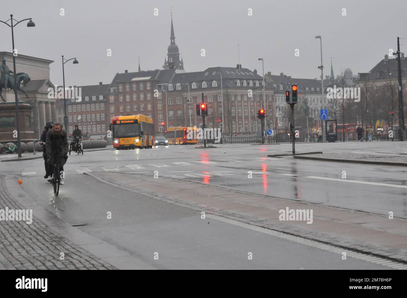 Copenhagen /Denmmark/08 January 2023/Weather rainy fall in danish capital Copenhagen Denmark