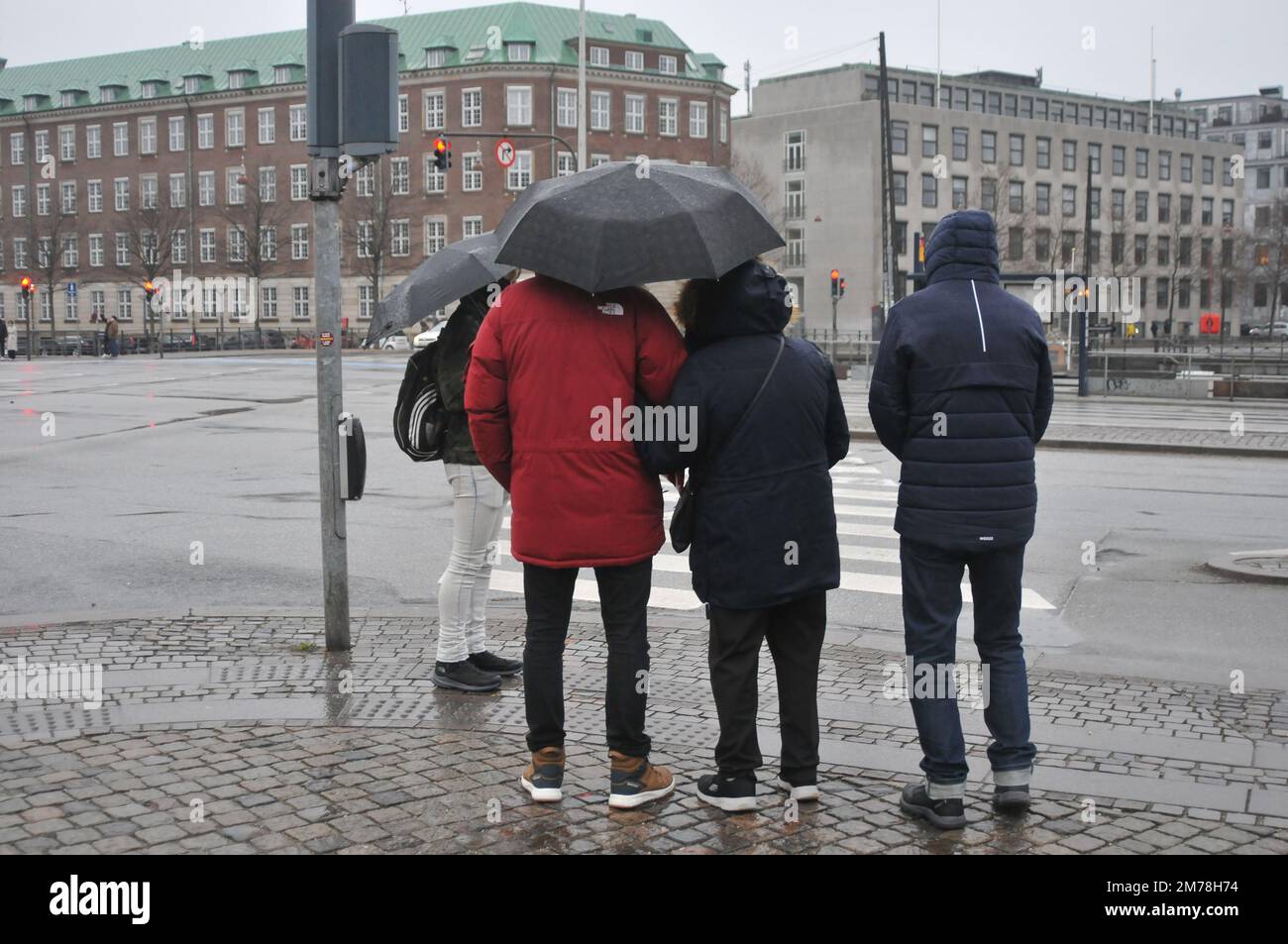 Copenhagen /Denmmark/08 January 2023/Weather rainy fall in danish capital Copenhagen Denmark