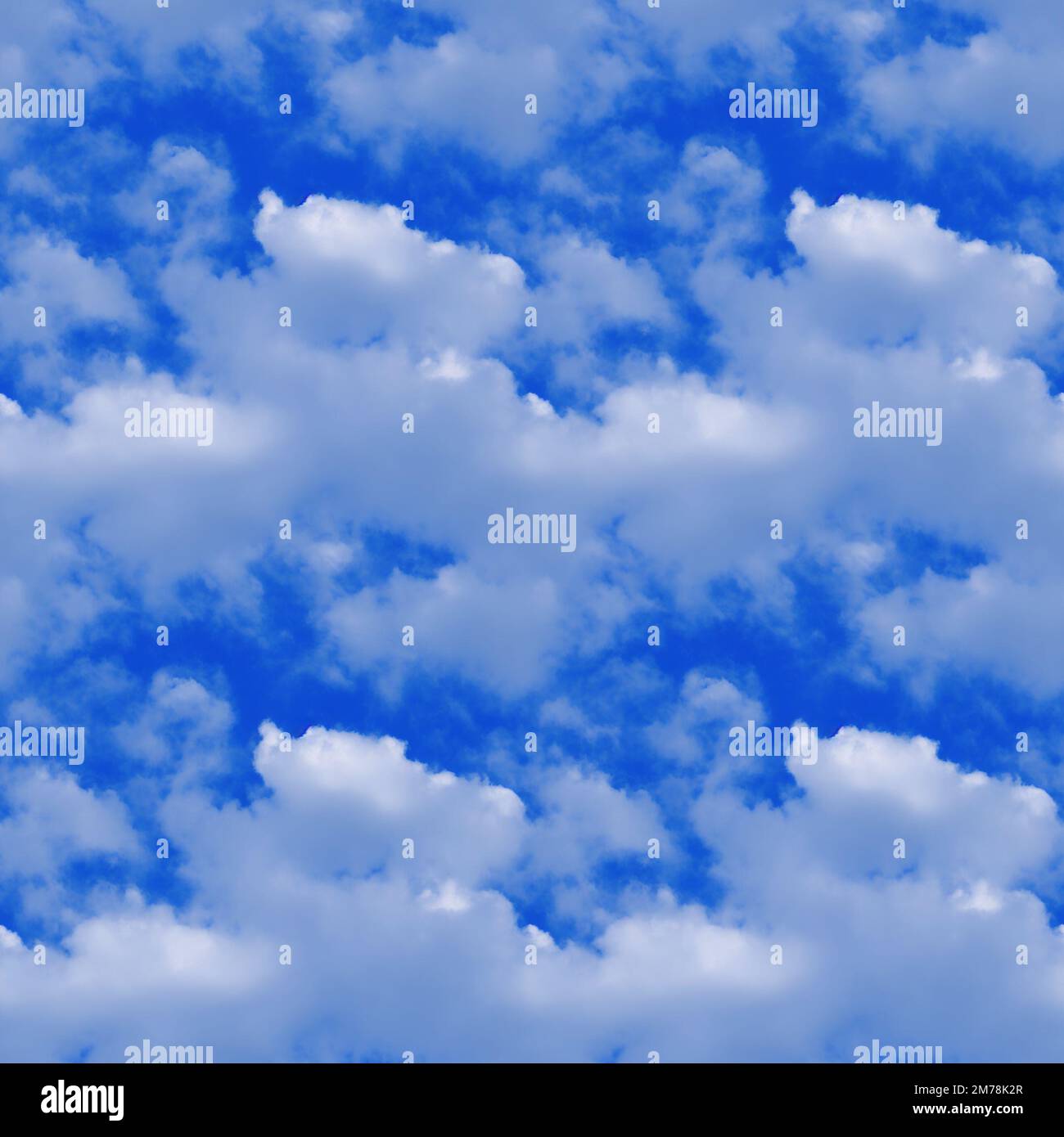 Blue sky background with white clouds. Seamless illustration Stock ...