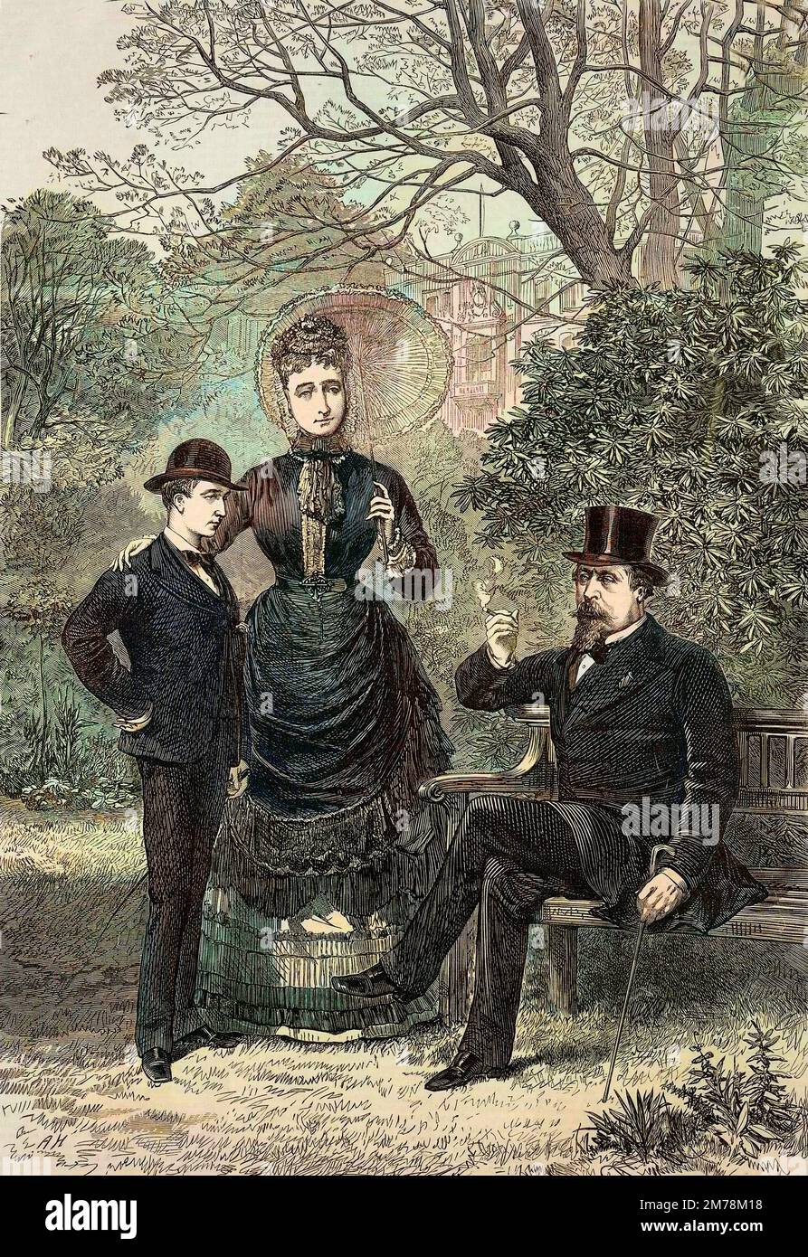 1870: Emperor Napoleon III of France (1808-1873) and Empress Eugenie in  exile Stock Photo - Alamy