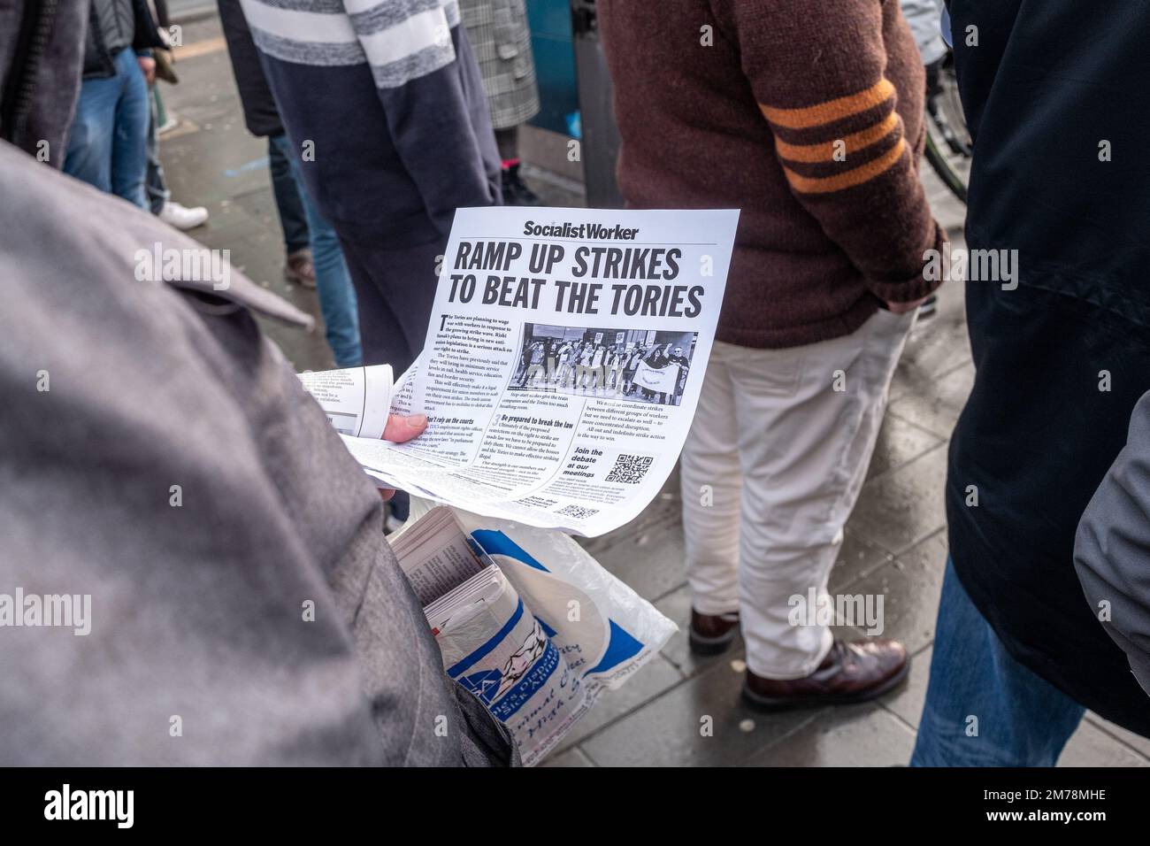Brighton, January 6th 2023 Striking members of the RMT union manning