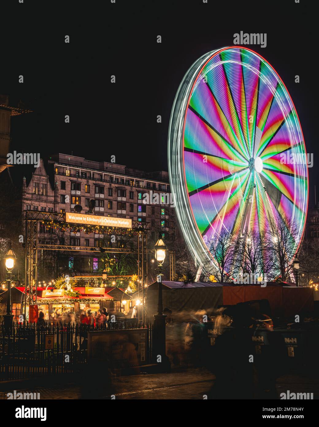 Edinburgh, UK, 1st Jan 2023, Christmas Market Wheel, Princes Street