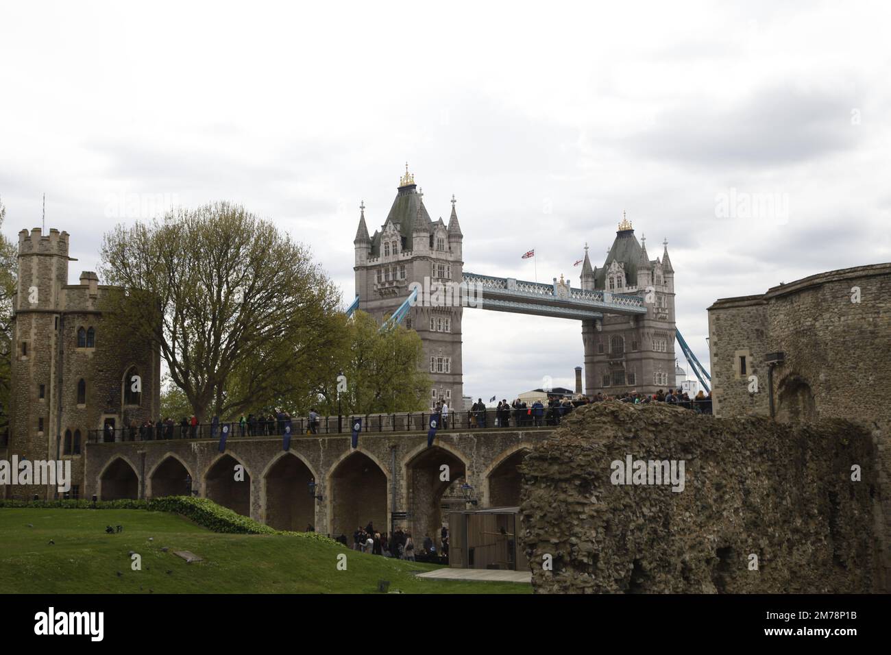 A beautiful shot of the historic London Bridge and the Tower of London Stock Photo