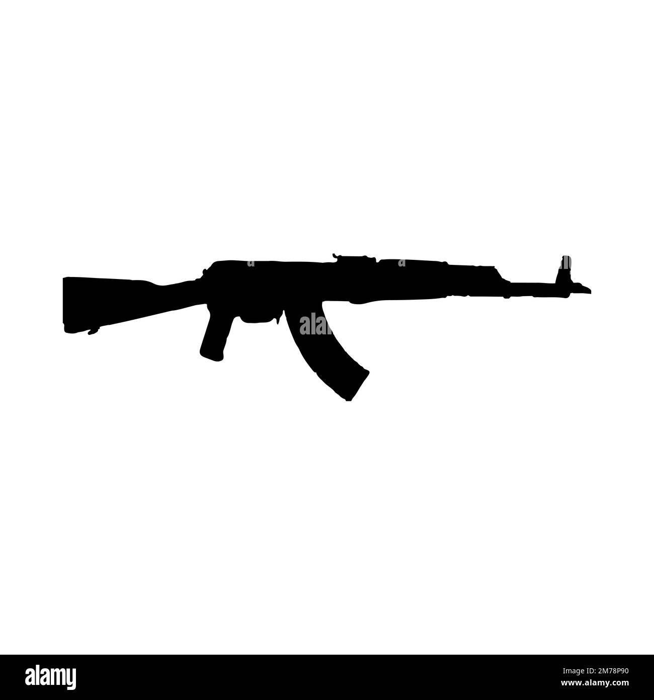 Assault riffle icon. Simple style no war poster background symbol. Gun