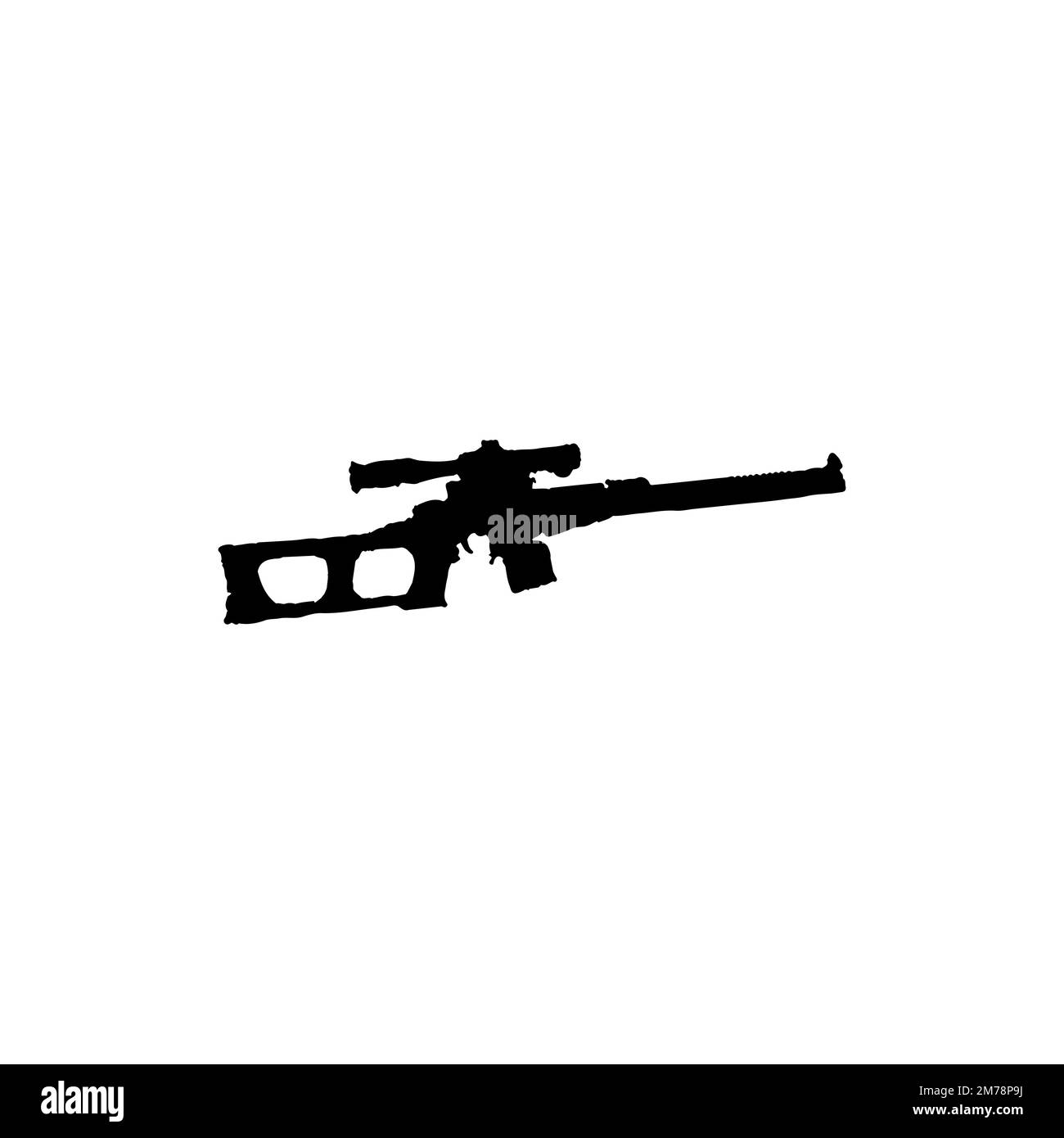 Assault riffle icon. Simple style no war poster background symbol. Gun
