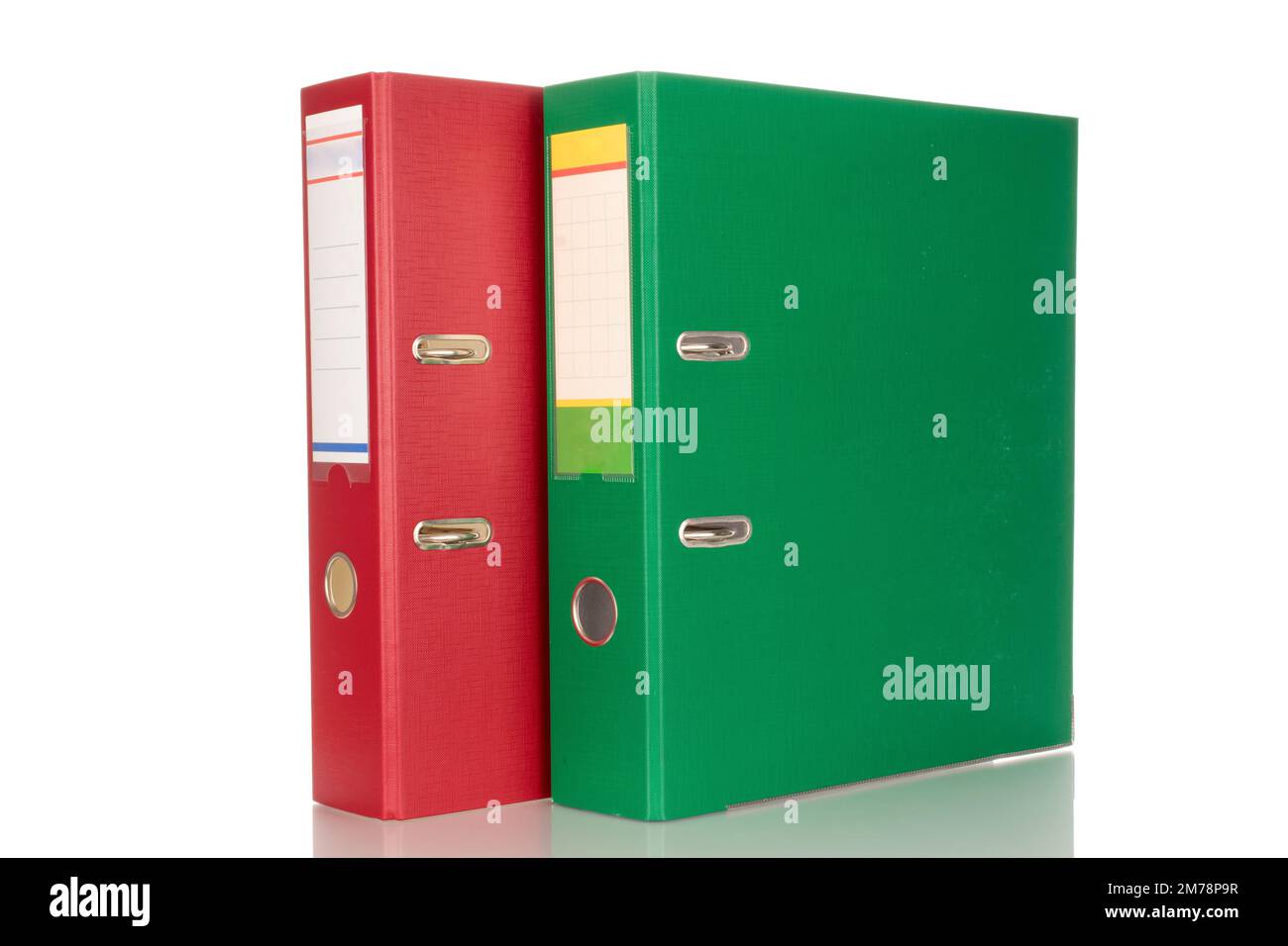 Two binder folders, macro, isolated on white background Stock Photo Alamy
