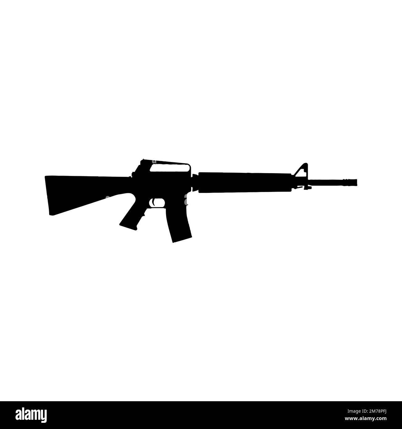 Assault riffle icon. Simple style no war poster background symbol. Gun