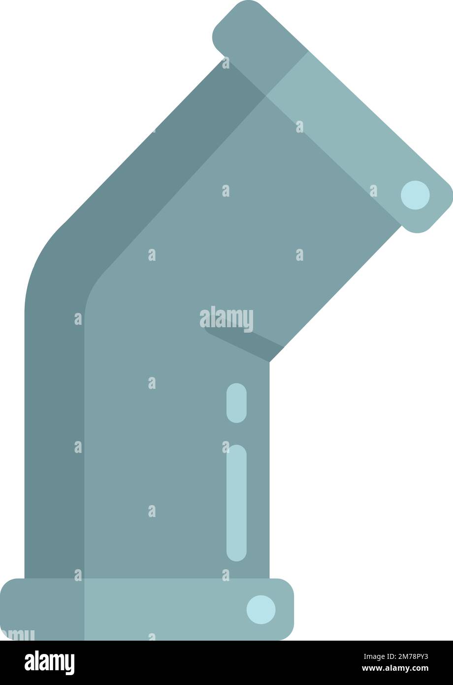 Pipe part icon flat vector. Metal tube. Drain system isolated Stock ...