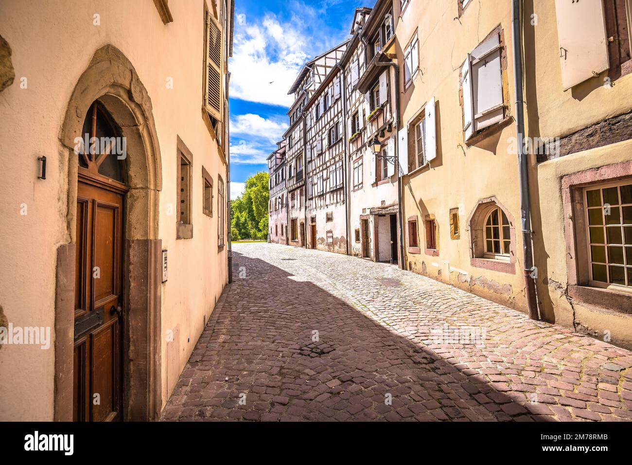 Historic colorful street in town of Colmar view, Alsace region of ...