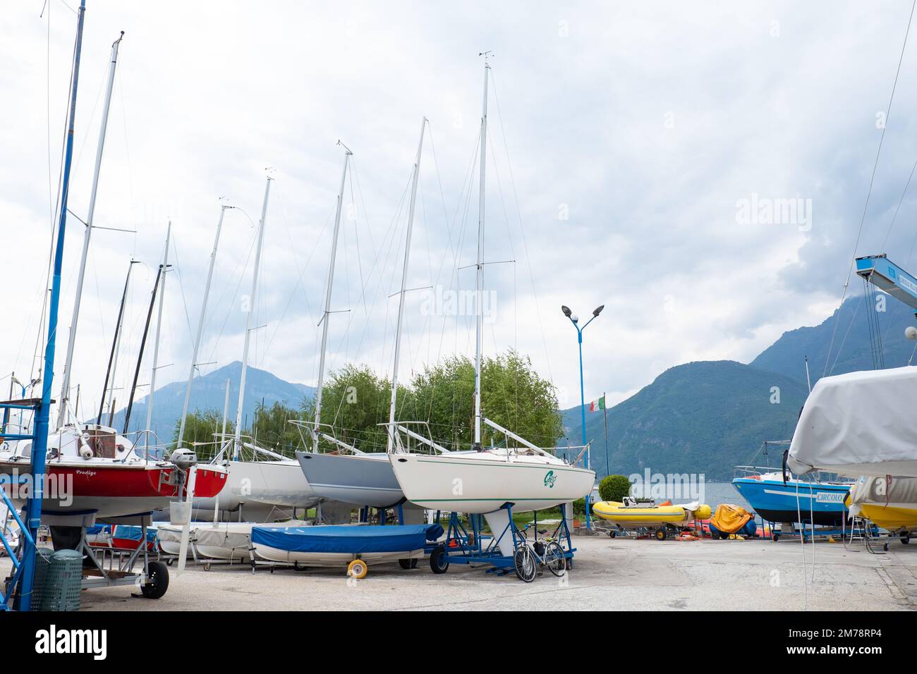 Bellano, Italy April 30, 2022 Boat club port in Bellano town center Stock Photo Alamy