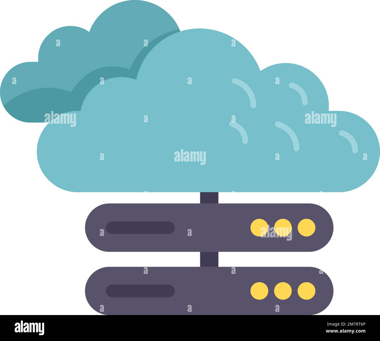 Cloud data icon flat vector. Crm database. Software consumer isolated ...