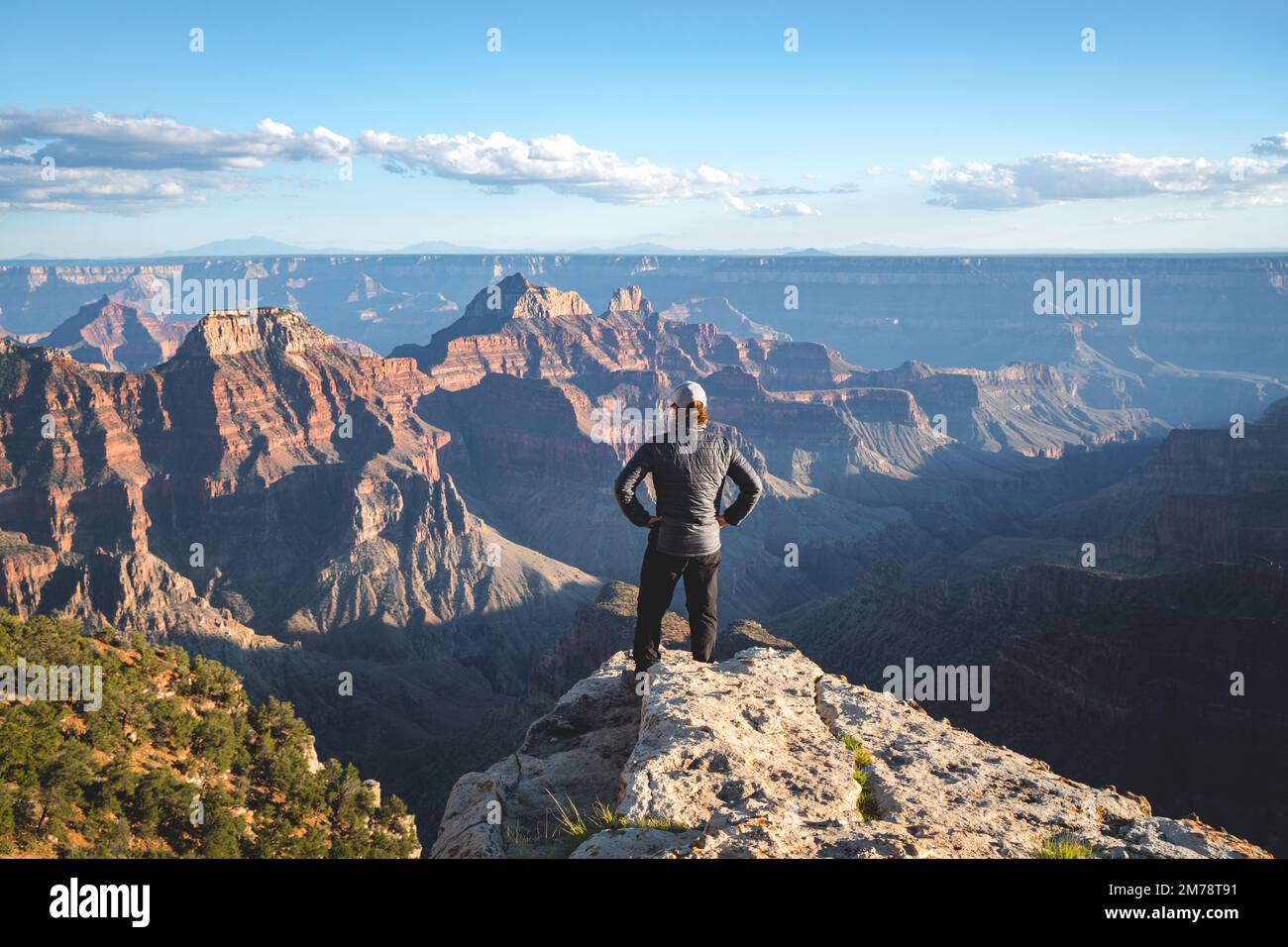Woman standing edge grand canyon hi-res stock photography and images ...