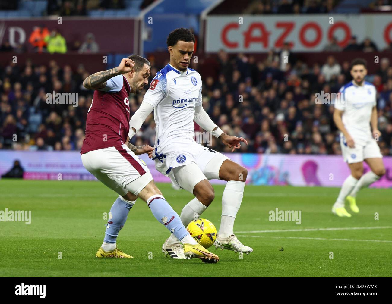 Birmingham, England, 8th January 2023. Danny Ings of Aston Villa with Terence Vancooten of Stevenage during the The FA Cup match at Villa Park, Birmingham. Picture credit should read: Darren Staples / Sportimage Stock Photo