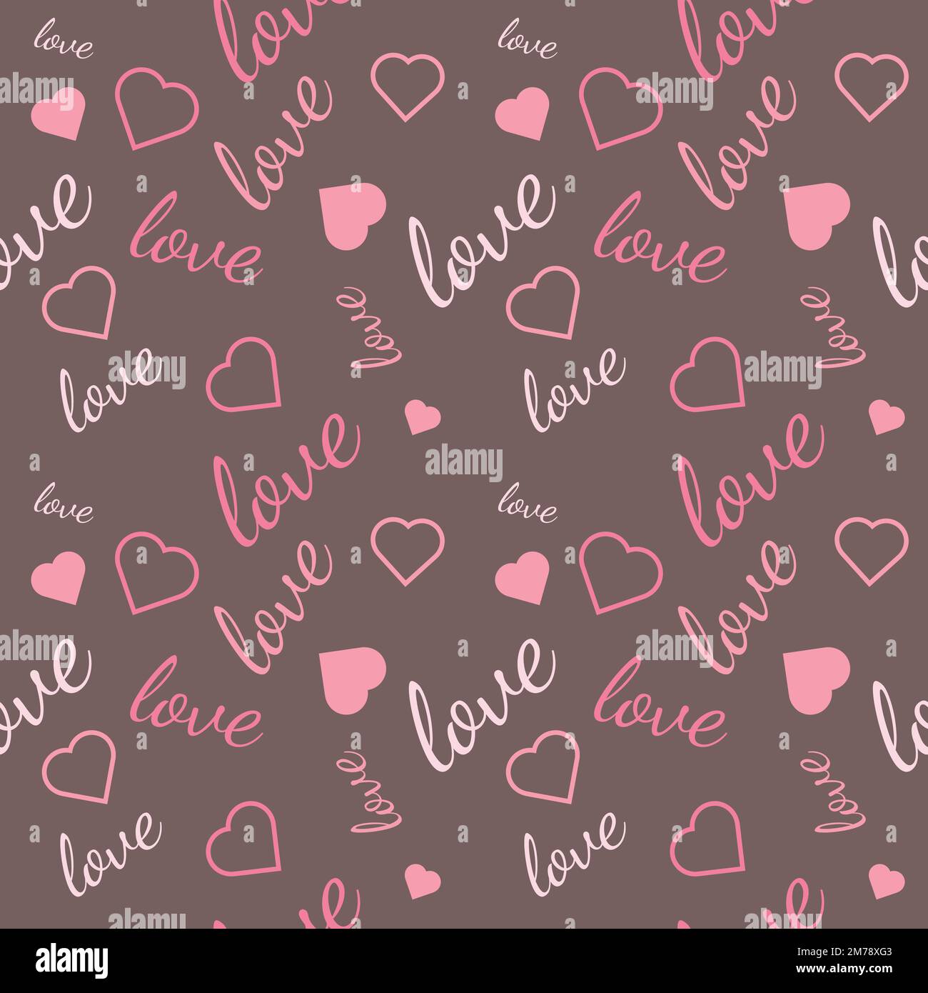 Valentine's seamless pattern vector doodle background digital paper illustration for web and print Stock Vector