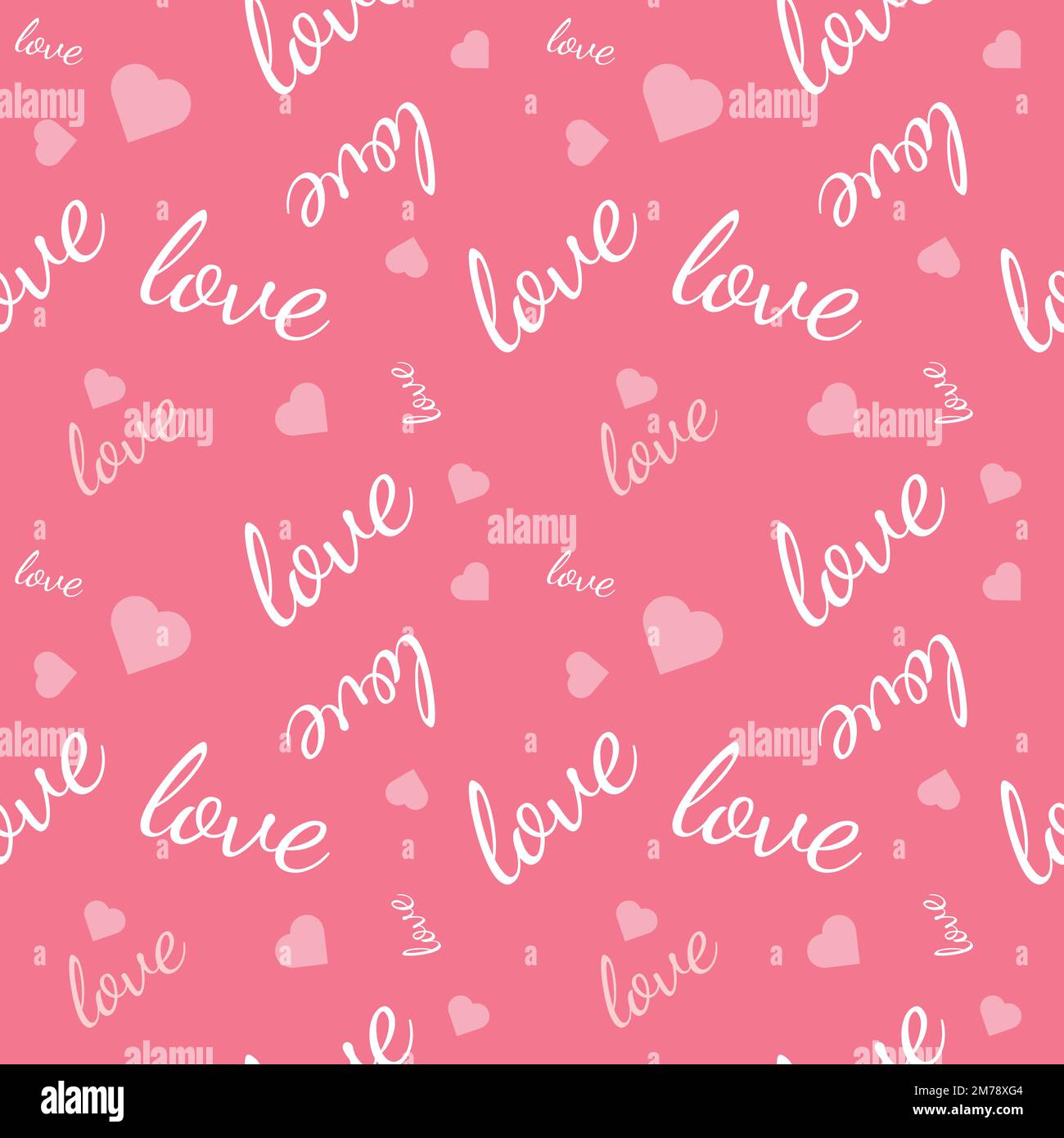 Valentine's seamless pattern vector doodle background digital paper illustration for web and print Stock Vector