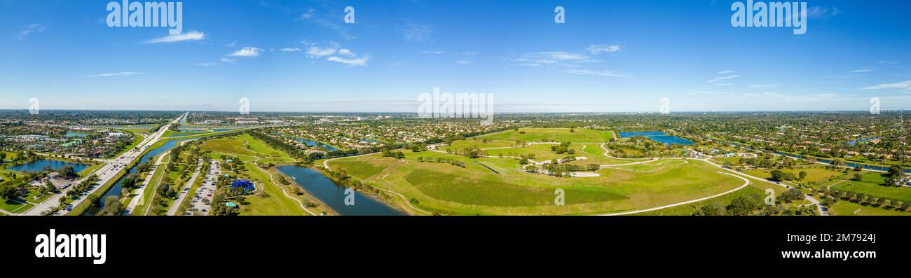Point View Florida Aerial panorama Vista View Park Davie FL Stock Photo - Alamy