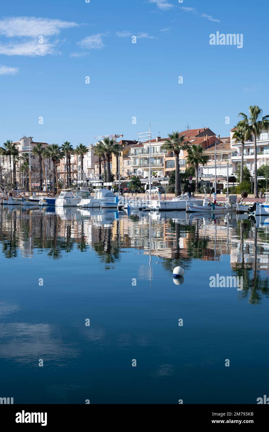 Port of Bandol with copy space, France, a travel destination Stock Photo