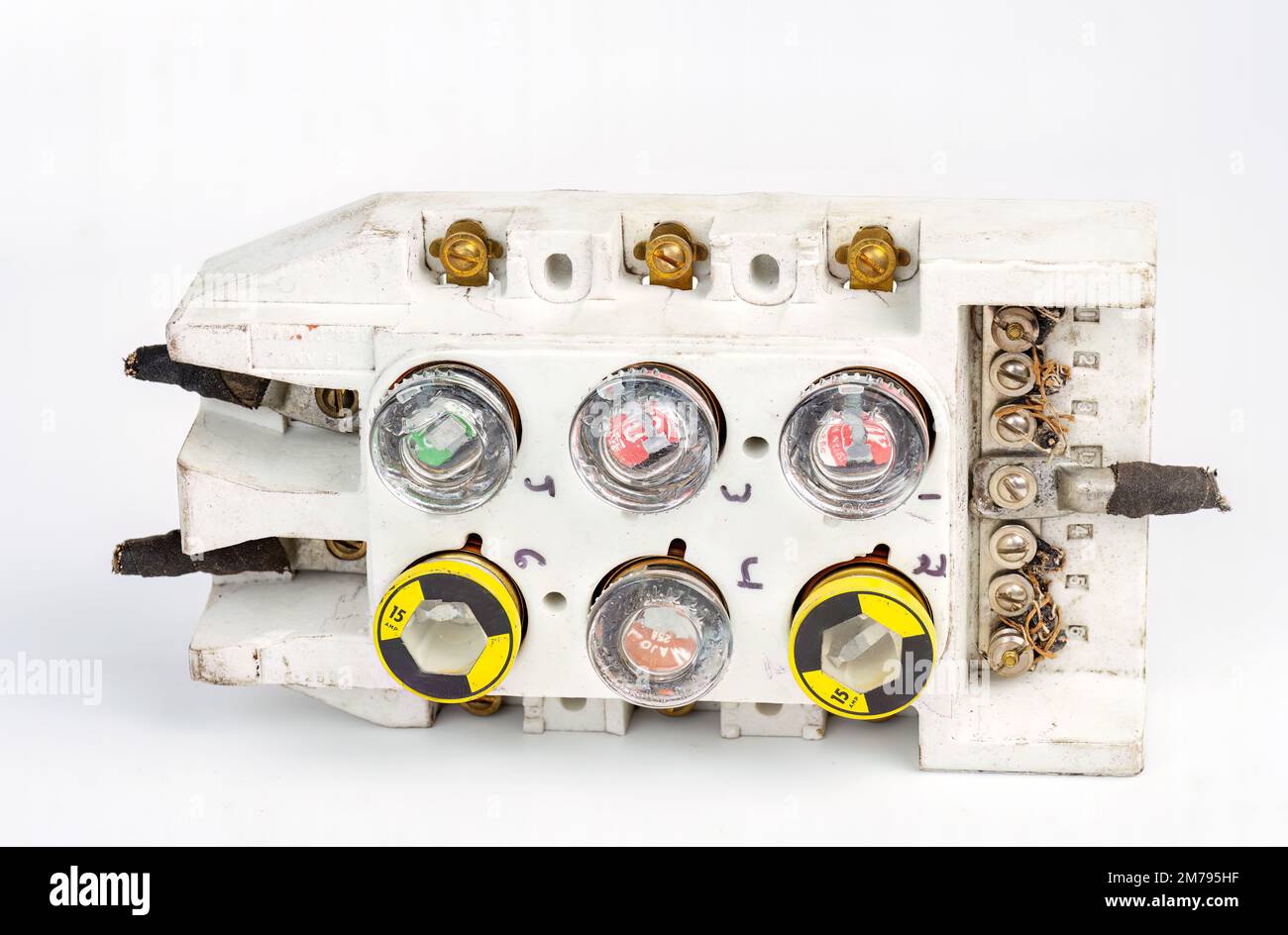 Glass antique fuses inserted into a ceramic block Stock Photo Alamy