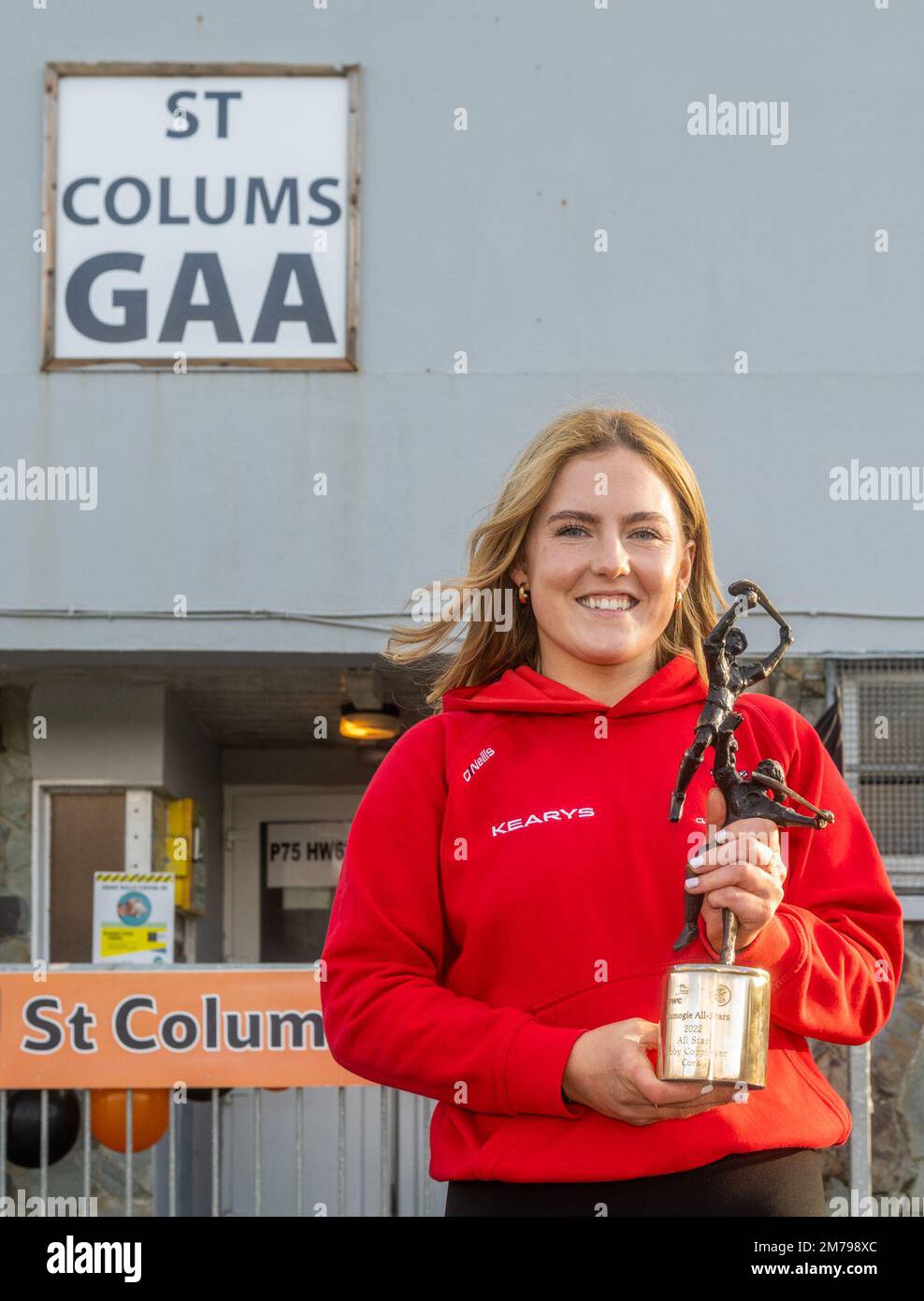 Ballylickey, West Cork, Ireland. 8th Jan, 2023. St. Colums (Cork) GAA Club held a homecoming for its All-Ireland player, Libby Coppinger today. Libby holds the Cork Camogie All Star Award, which she won for her exploits in the Cork Camogie team, outside the club. Credit: AG News/Alamy Live News Stock Photo