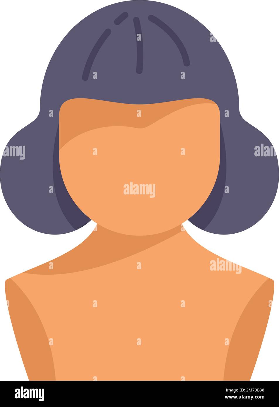 Curly wig icon flat vector. Style headcut. Model beauty isolated Stock