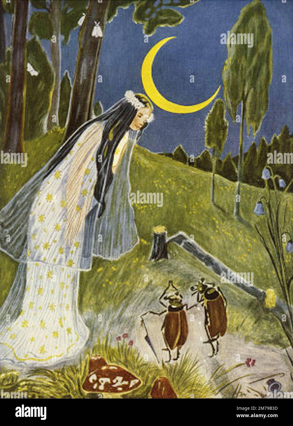 Hans Baluschek - The Night Fairy - Little Peter's trip to the Moon - 1918 Stock Photo