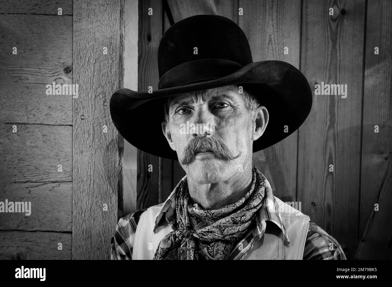 USA; Rocky Mountains; Wyoming; Sublette County; Pinedale; Flying A Ranch; Cowboy Portrait MR