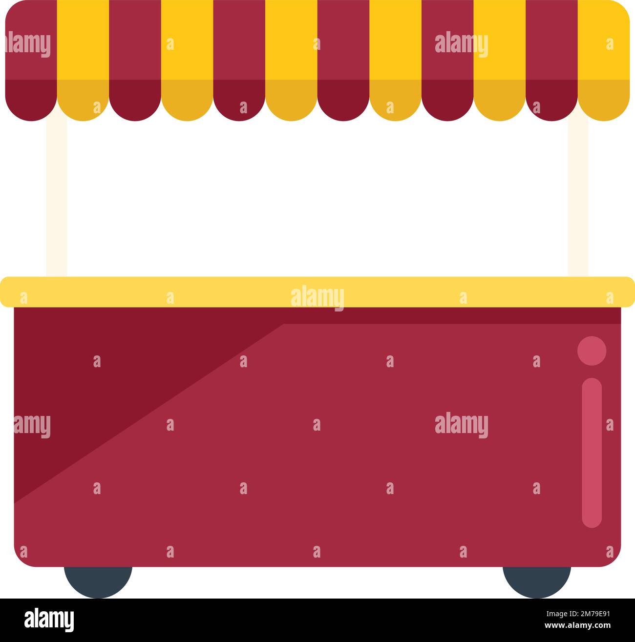 Street stand icon flat vector. Food stand. Hot dog cart isolated Stock