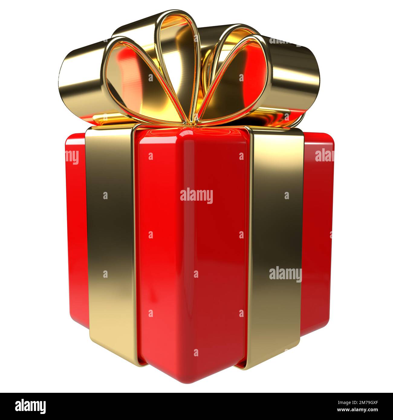 3d gift box icon. Christmas holiday white red gift wrap Stock Photo Alamy