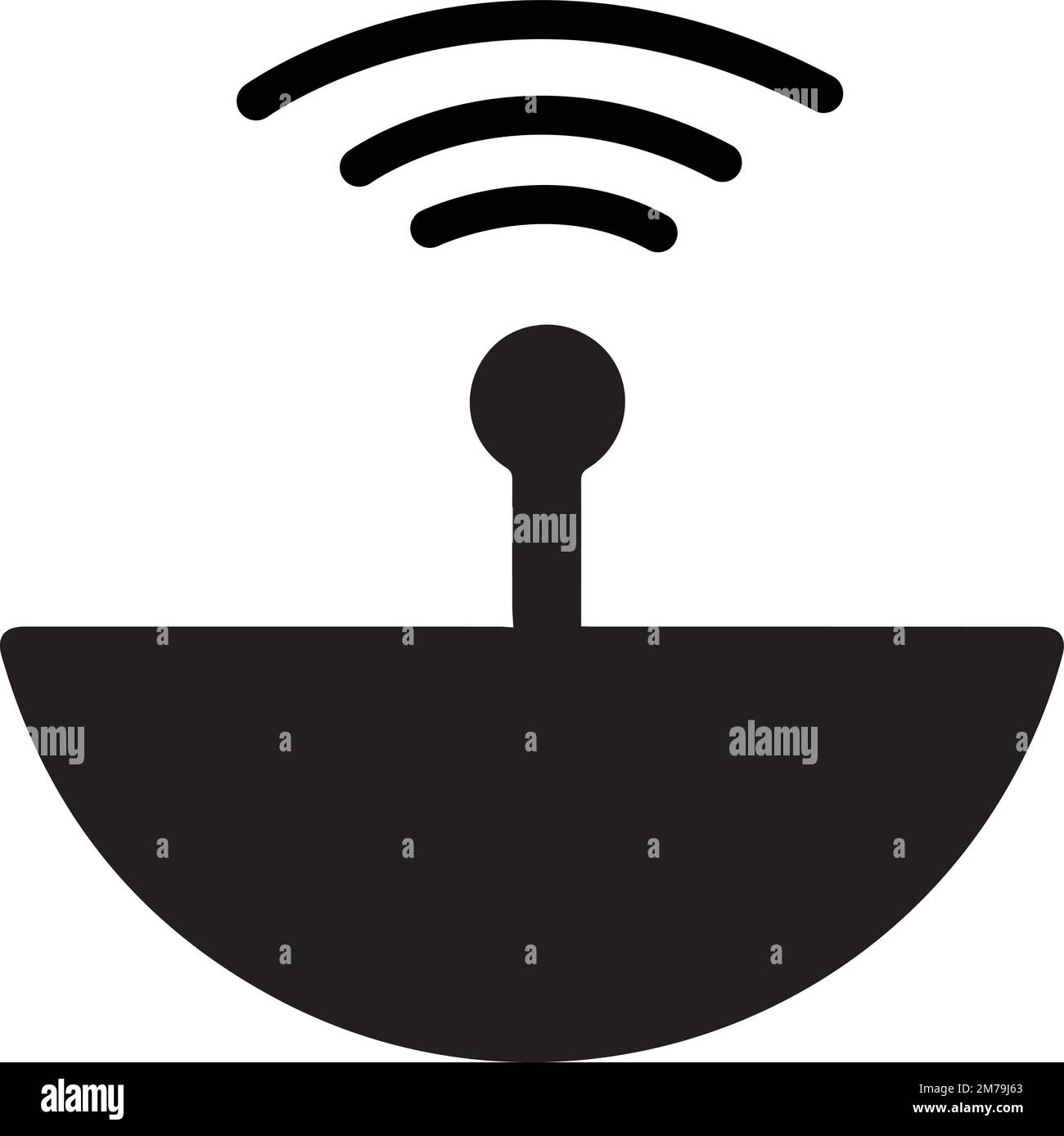 Satellite dish icon over white background. Broadcasting pictogram ...